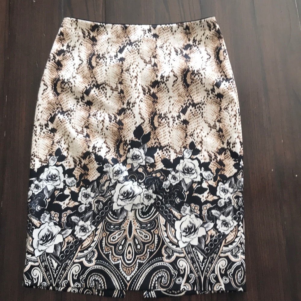 Brown, cream, and black skirt